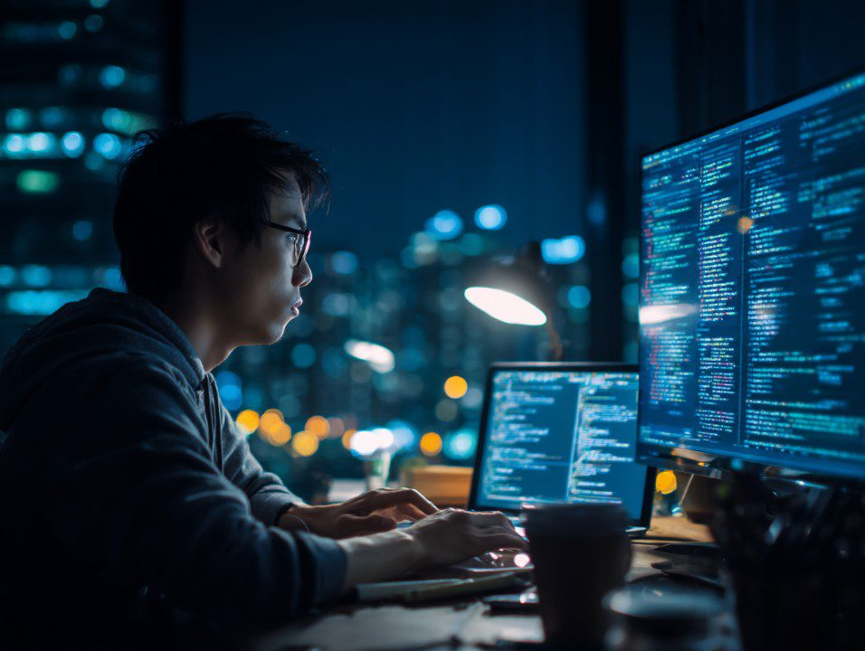 student using AI to code