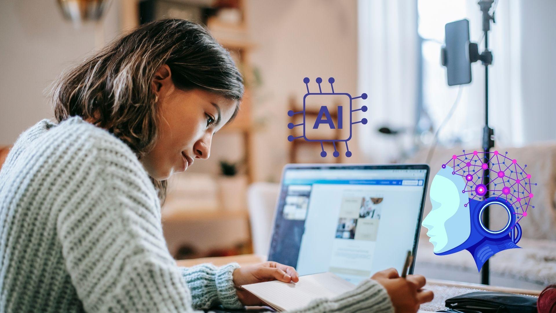 Student using AI to study