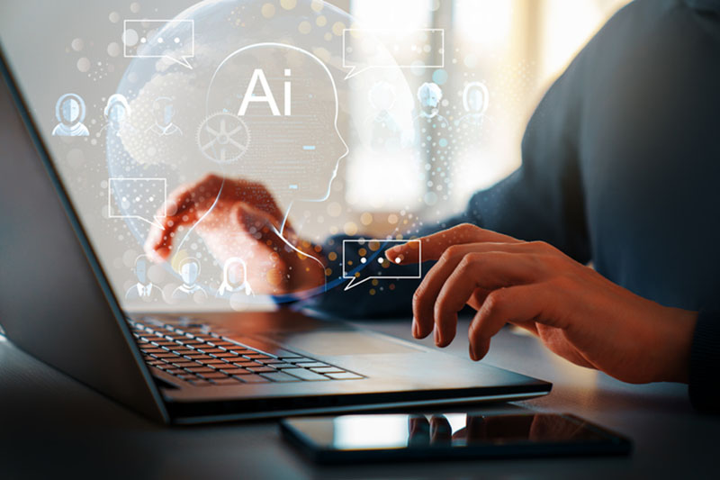 Student using AI on a digital assignment