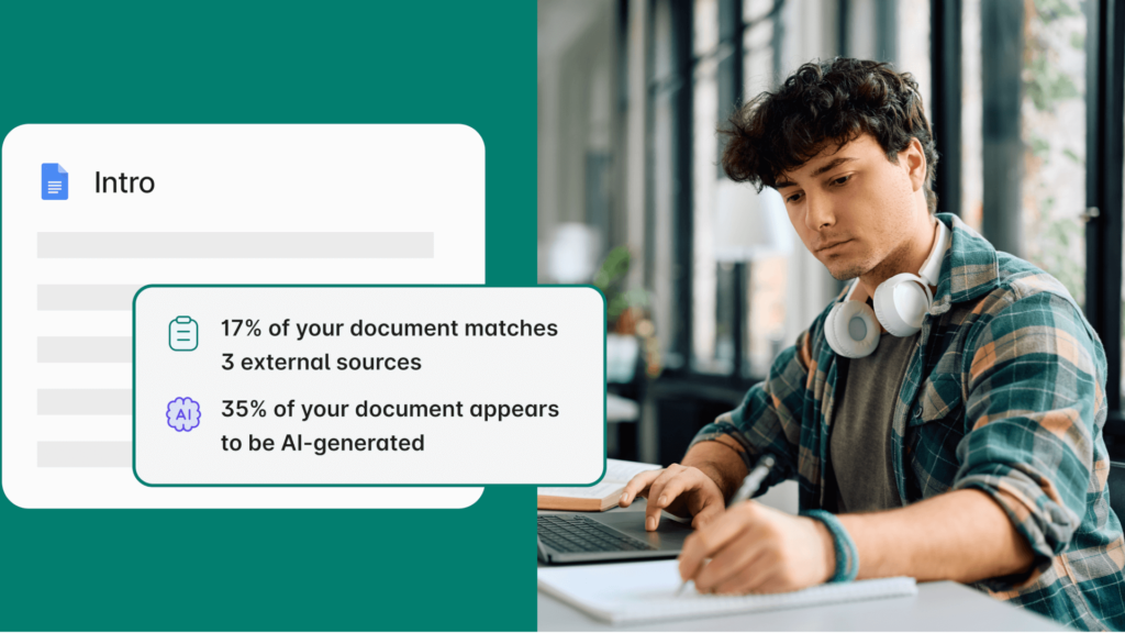 Student using grammarly AI for writing